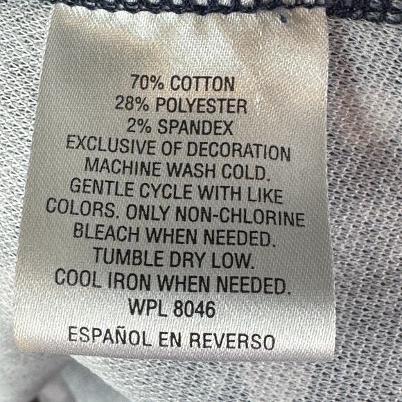 Maison Jules French Terry V-Neck Fit and Flare Dress Polka Dot Navy Blue White L - Picture 8 of 8